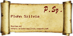 Plohn Szilvia névjegykártya