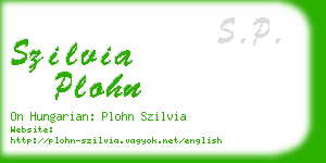 szilvia plohn business card